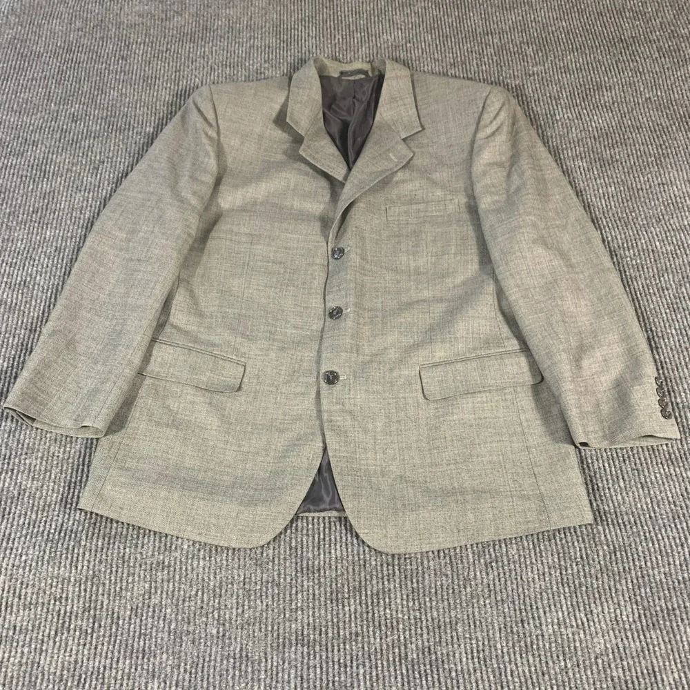 Naldini Blazer Mens 44 Gray Wool Super 120s Sports Coat Italy Wedding Formal
